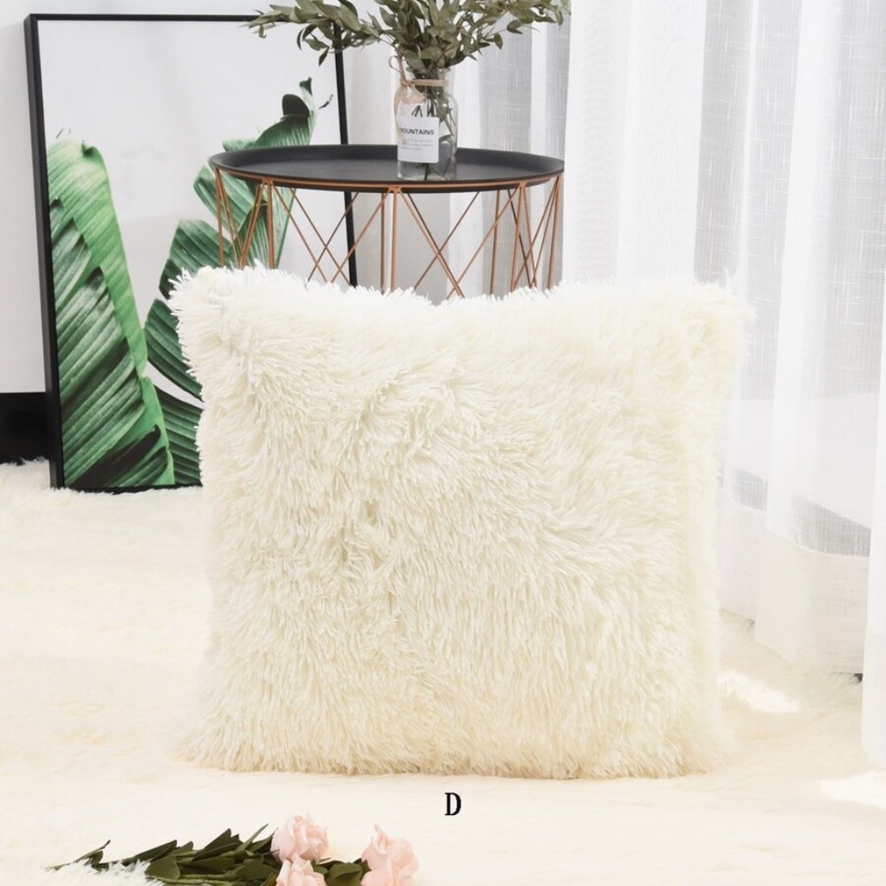 Plush Furry Pillow Cover - 3 colors - Picture 4 of 6
